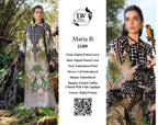 Maria B – Monochrome Polka Dot & Tropical Printed Lawn – 3PC