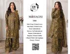 Mohagni – Vintage Olive Green Floral Printed Lawn – 3PC