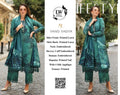 Rang Rasiya – Emerald Teal Tropical Leaf Print with Mirror-Work Gala – 3PC