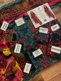 Ramsha – Deep Teal & Magenta Bold Chrysanthemum Lawn – 3PC